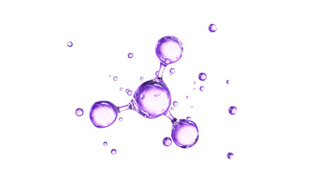 Purple molecular structure, skincare and biomedical concept, 3d rendering. 3d illustration.の写真素材