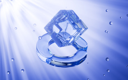 Abstract glass cubes, 3d rendering. 3d illustration.の写真素材