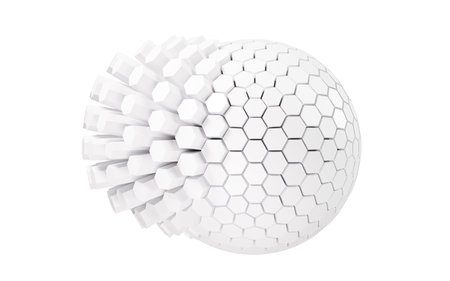 White abstract sphere, 3d rendering. 3d illustration.の写真素材