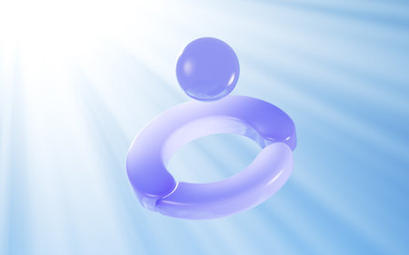 Abstract transparent geometry, glass ring, 3d rendering. 3d illustration.の写真素材