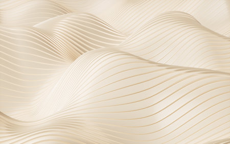Golden abstract curve background, 3d rendering. 3d illustration.の写真素材