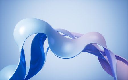 Gradient abstract curve background, 3d rendering. 3d illustration.