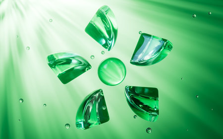 Abstract rotating glass geometry, 3d rendering. 3d illustration.の写真素材