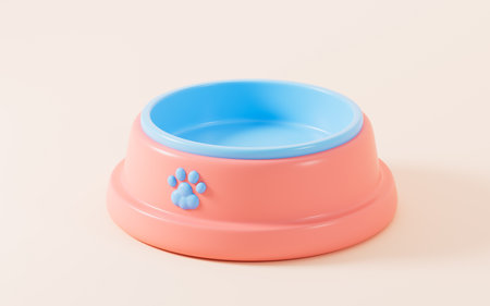 Cartoon pet bowl in the white background, 3d rendering. 3d illustration.の写真素材