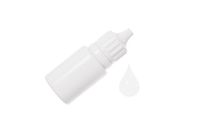 White ear drops, eye drops, 3d rendering. 3d illustration.の写真素材