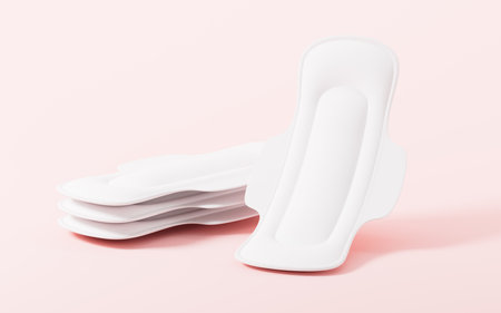 White menstrual pad model, 3d rendering. 3d illustration.の写真素材