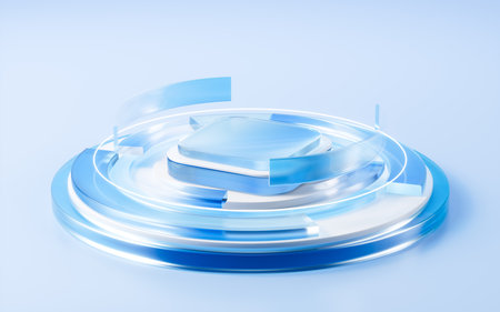 Abstract translucent with gradient empty stage, 3d rendering. 3d illustration.の写真素材