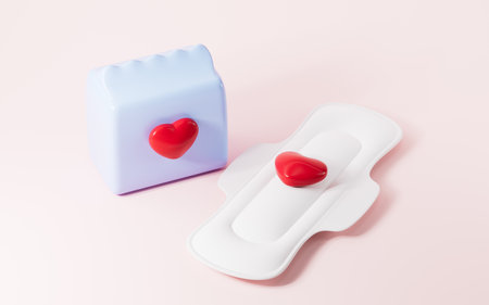 Menstrual pad model, protection pad model, 3d rendering. 3d illustration.の写真素材