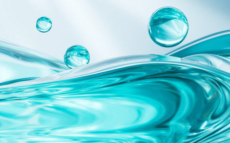 Cyan abstract glass texture background, 3d rendering. 3d illustration.の写真素材