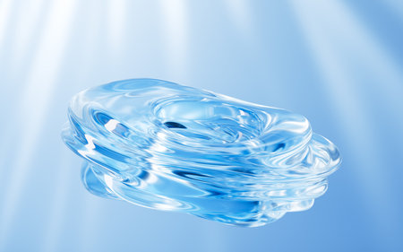 Abstract glass ring background, abstract curves, 3d rendering. 3d illustration.の写真素材