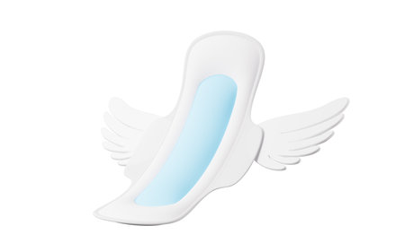 Cartoon menstrual pad with wings, 3d rendering. 3d illustration.の写真素材