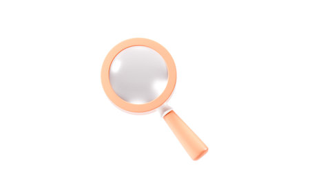 Cartoon magnifying glass in the white background, 3d rendering.3d illustration.の写真素材