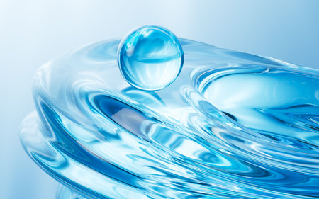 Blue abstract glass texture background, 3d rendering. 3d illustration.の写真素材