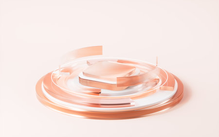 Abstract translucent with gradient empty stage, 3d rendering. 3d illustration.の写真素材