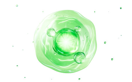 Abstract green glass spheres, green cells, 3d rendering. 3d illustration.の写真素材