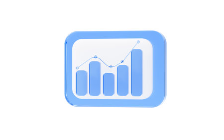 Cartoon financial data chart, bar graph, line chart and pie, 3d rendering. 3d illustration.