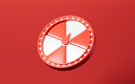 Cartoon spinning fortune wheel, fortune spinning wheel for promotion events, 3d rendering. 3d...