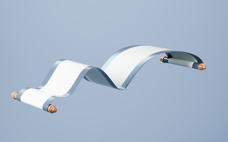 Chinese style empty scroll, Chinese style background, Chinese style element, 3d rendering. 3d illustration.の写真素材
