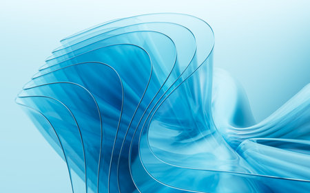 Blue abstract glass background, 3d rendering. 3d illustration.の写真素材