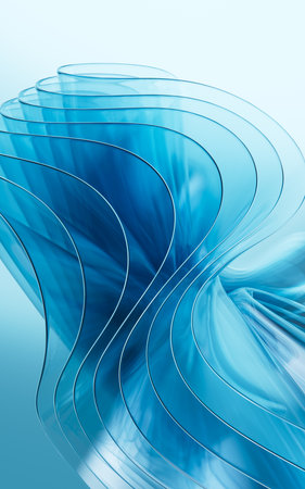 Blue abstract glass background, 3d rendering. 3d illustration.の写真素材