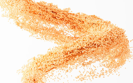 Abstract splashing particles, colorful particles, 3d rendering. 3d illustration.の写真素材