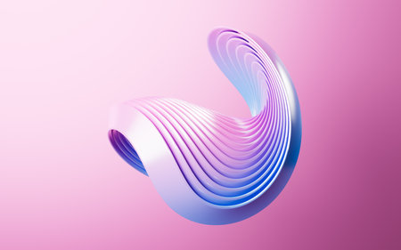 Abstract metal curve background, 3d rendering. 3d illustration.の写真素材