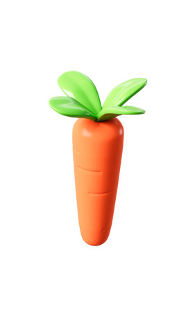 Cartoon whole orange carrot isolated, 3d rendering. 3d illustration.の写真素材