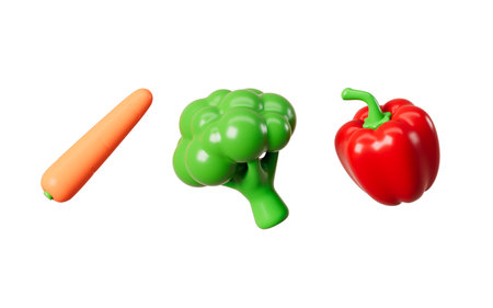 Cartoon sweet pepper, color pepper model, 3d rendering. 3d illustration.の写真素材