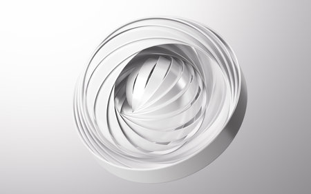 Abstract metal curve background, 3d rendering. 3d illustration.の写真素材