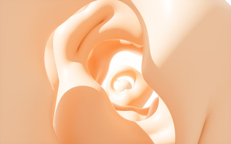 Abstract soft collision floating creamy background, 3d rendering. 3d illustration.の写真素材