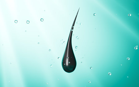 Shampoo repair and nourishes hair, shampoo or conditioner advertisement, 3d rendering. 3d illustration.の写真素材