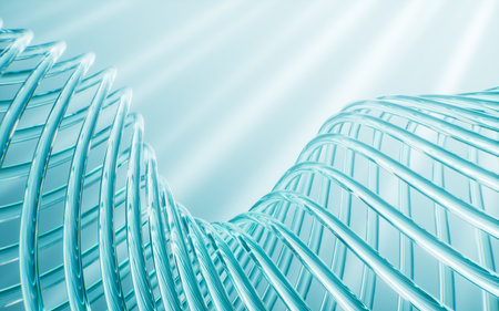 Abstract curve glass background, 3d rendering. 3d illustration.の写真素材