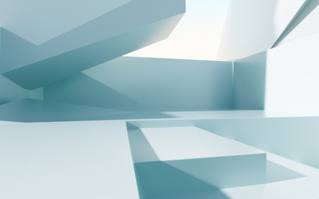 White abstract architecture background, 3d rendering. 3d illustration.の写真素材