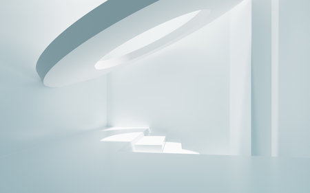 White abstract architecture background, 3d rendering. 3d illustration.の写真素材