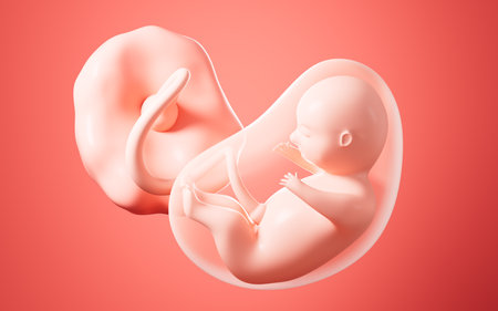 Human embryo model, 3d rendering. 3d illustration.の写真素材