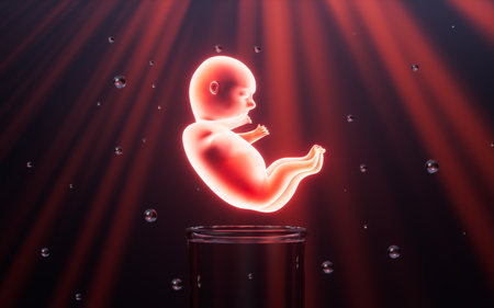 Human embryo model, 3d rendering. 3d illustration.の写真素材