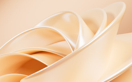 Abstract curved metal background, 3d rendering. 3d illustration.の写真素材
