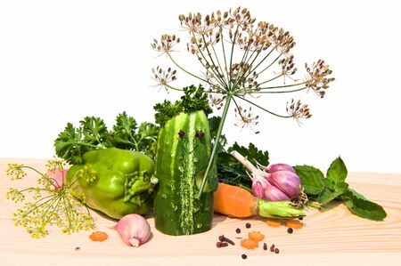 Composition from vegetables の写真素材