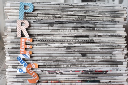 Pile of newspapers  Paper letters 