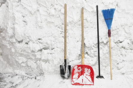 Tools for clearing snow.の写真素材