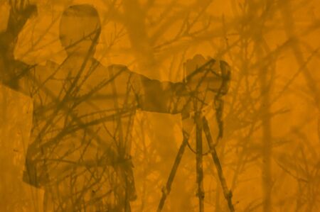 Shadow of the photographer.の写真素材