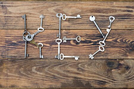 The word "key", created from different keys.の写真素材