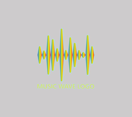 Abstract Equalizer logo. Pulse music player symbol. Vector colorful equalizer element. Sound Wave Illustration.のイラスト素材