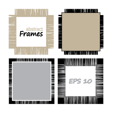 Collection frames of linen.Set of geometric vector frameworks from linesのイラスト素材