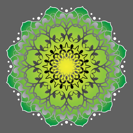 Floral round design sign. Vintage decorative elements. Vector illustration. Circular pattern. Abstract backgroundのイラスト素材