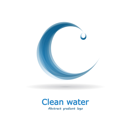 Vector water logo. Stylized letter C with a dropのイラスト素材