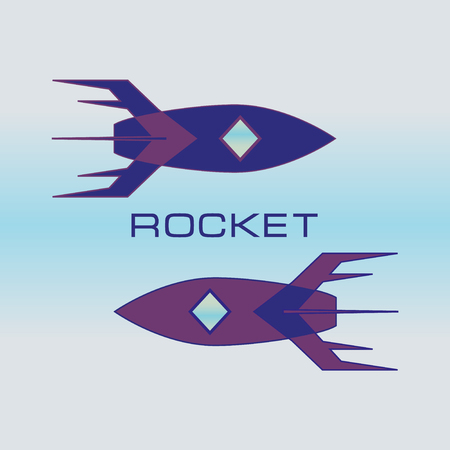 Rocket ship logo. Colorful galaxy space symbolのイラスト素材