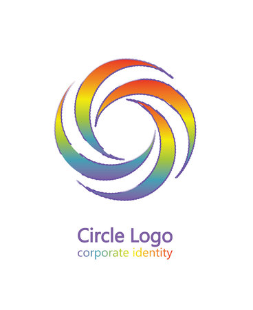 Logo rainbow circle. The symbol of an infinite cycle of color. Abstract isolated pattern on white background, vector illustrationのイラスト素材
