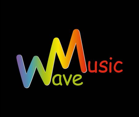 Rainbow music wave line . Modern pulse music player technology. Vector audio colorful wave on black background.のイラスト素材