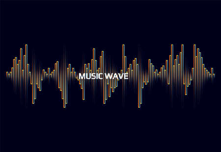 Music wave player illustration on blackのイラスト素材